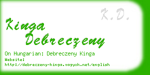 kinga debreczeny business card